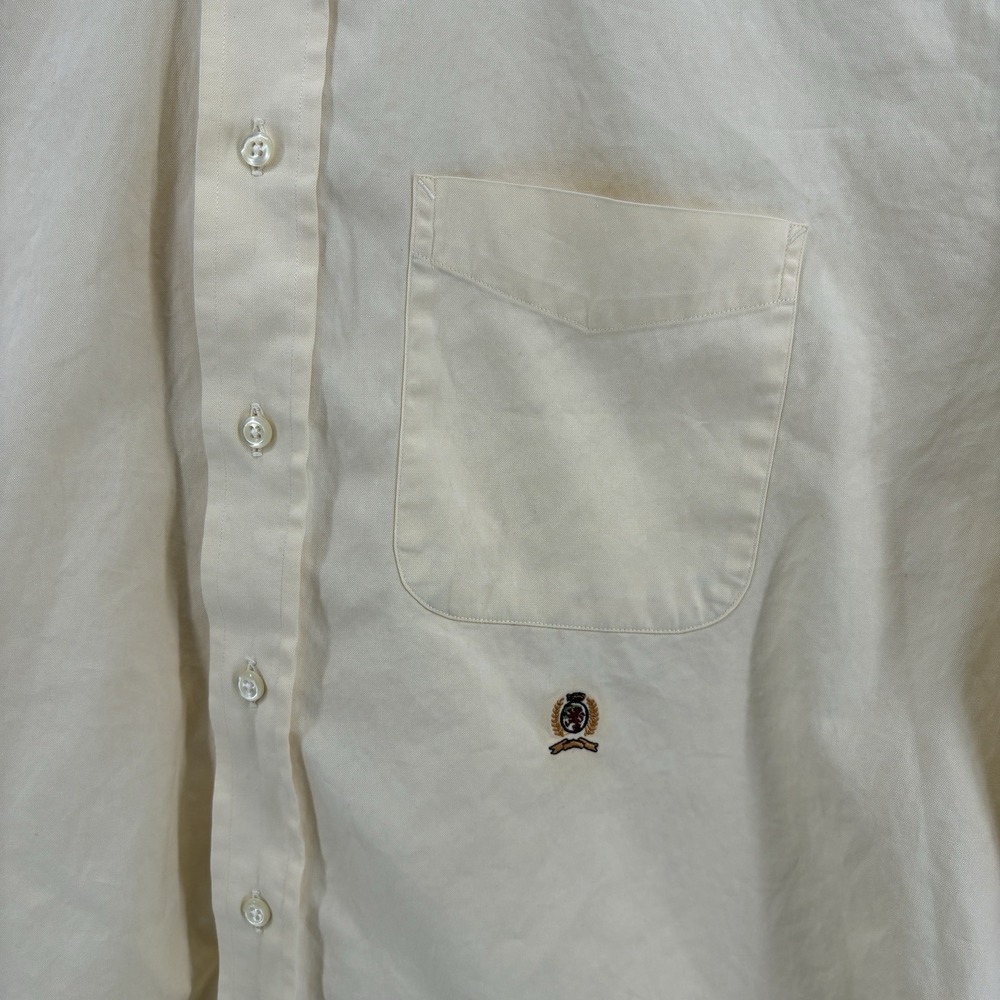 Vintage Y2K Tommy Hilfiger Mens 16 1/2-34 Yellow Long Sleeve Button Down - Picture 3 of 10
